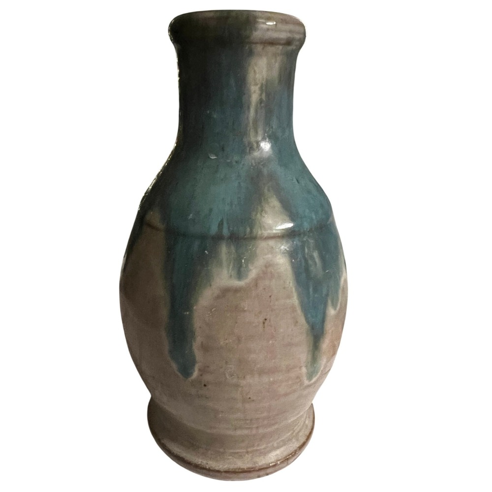Taylor Made Pottery Vase McBridge SD Blue Drip Glaze Ceramic‎ Art - Picture 2 of 5